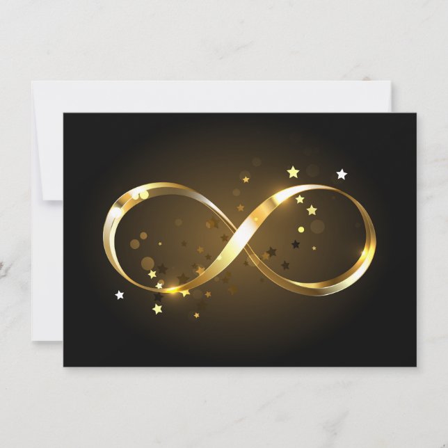 Carte De Correspondance Symbole d'infini doré (Devant)