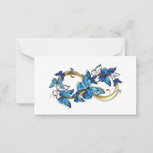 Carte De Correspondance Symbole infini de papillons Morpho bleus