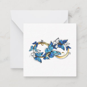 Carte De Correspondance Symbole infini de papillons Morpho bleus