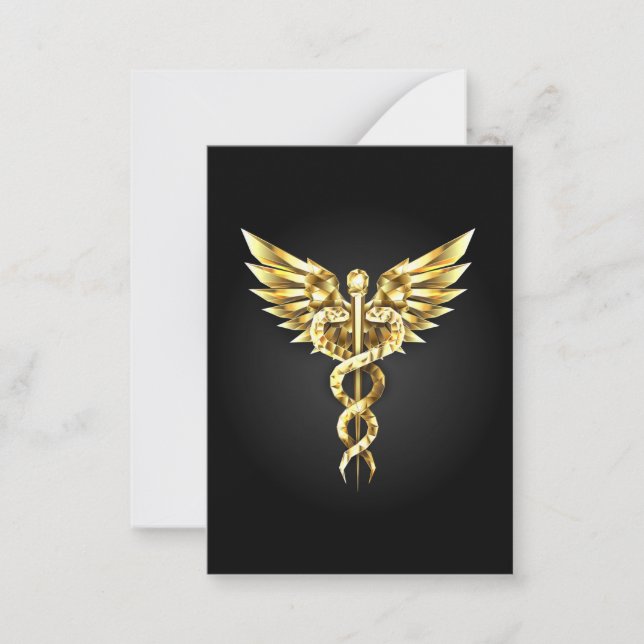 Carte De Correspondance Symbole Polygonal Or Caduceus (Devant)