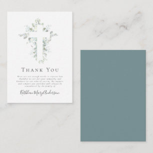 Carte De Correspondance Sympathy Eucalyptus Funeral Merci Note