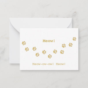 Carte De Correspondance Tan Cat Empreinte de patte Tracks Fun Personnalisa
