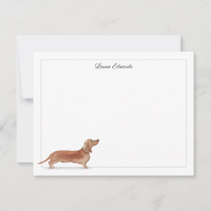 Carte De Correspondance Tan Dachshund Bordure gris Papier à lettres person