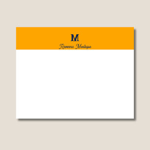 Carte De Correspondance Tangerine Chic Monogramme Lettre Nom Personnalisé