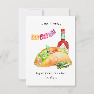 Carte De Correspondance Taquero Mucho   Taco & Sauce chaude Valentine