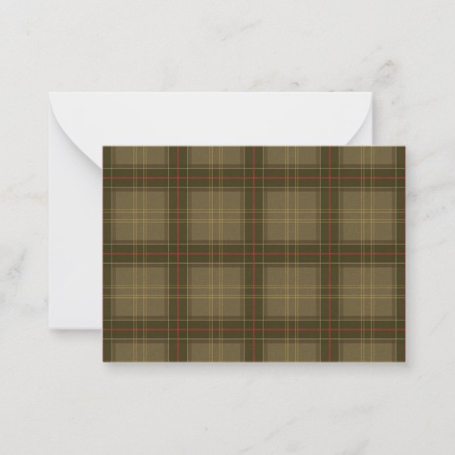 Carte De Correspondance Tartan Classique en Tabac (Devant)