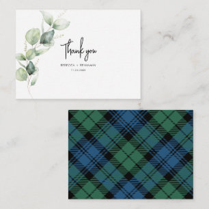 Carte De Correspondance Tartan Eucalyptus Merci Rustique Plaid
