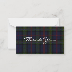 Carte De Correspondance Tartan Plaid Clan Malcolm Merci