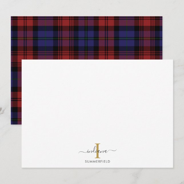 Carte De Correspondance Tartan rustique sur mesure (Devant / Derrière)