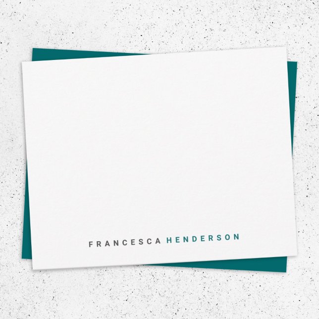 Carte De Correspondance Teal Green Trendy Minimum Simple (Créateur téléchargé)