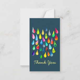 Carte De Correspondance Teardrops watercolor colorful whimsical