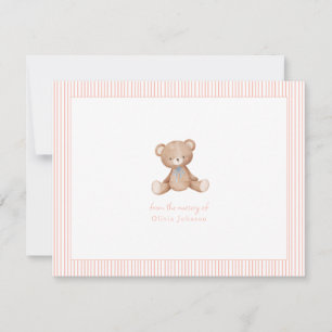 Carte De Correspondance Teddy Bear Baby Baby shower fille
