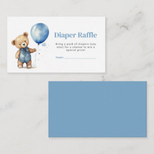 Carte De Correspondance Teddy Bear Boy Baby shower Déchets Raffle Ticket