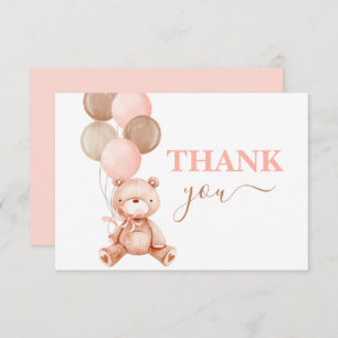 Carte De Correspondance Teddy Bear Girl merci