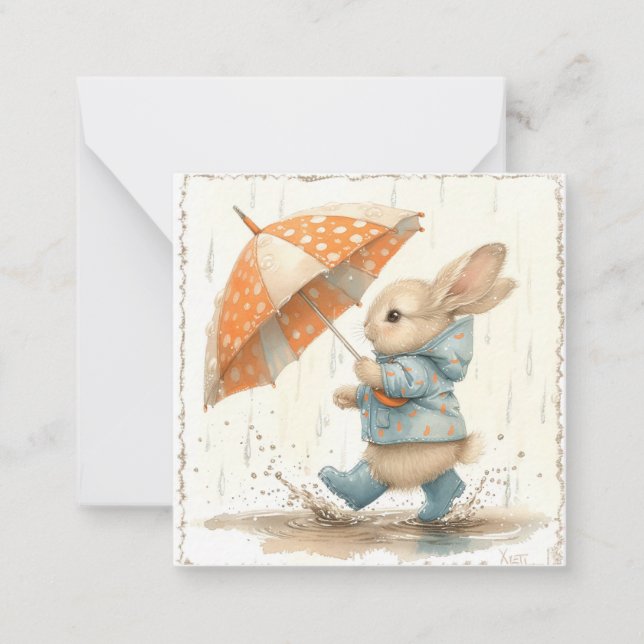 Carte De Correspondance Tempête et sourires : Pluie de lapin (Devant)