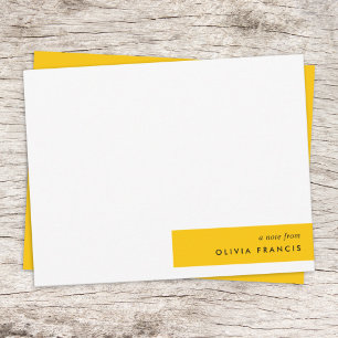 Carte De Correspondance Tendance Gras moutarde Jaune Minimal Simple