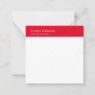 Carte De Correspondance Tendance Moderne Rouge Blanc Minimaliste Simple
