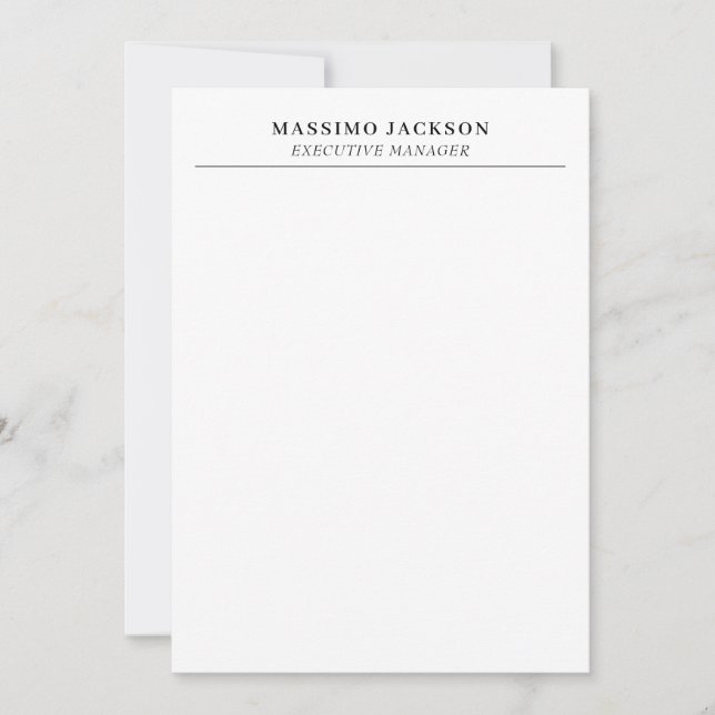 Carte De Correspondance Tendance Moderne Simple Noir & Blanc Professionnel (Devant)