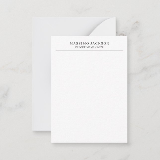 Carte De Correspondance Tendance Moderne Simple Noir & Blanc Professionnel (Devant)