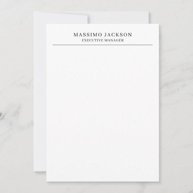 Carte De Correspondance Tendance Moderne Simple Noir & Blanc Professionnel (Devant)