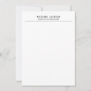 Carte De Correspondance Tendance Moderne Simple Noir & Blanc Professionnel