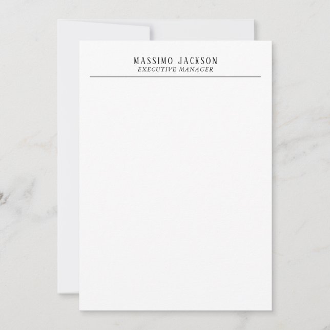 Carte De Correspondance Tendance Moderne Simple Noir & Blanc Professionnel (Devant)