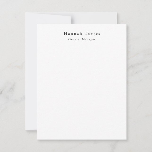 Carte De Correspondance Tendance Noir & Blanc Créatif Moderne (Devant)
