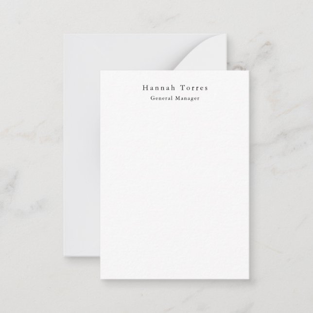 Carte De Correspondance Tendance Noir & Blanc Moderne Créatif Simple (Devant)