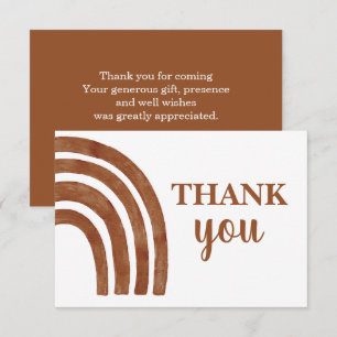 Carte De Correspondance Terracotta Arc en ciel merci Note Card