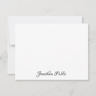 Carte De Correspondance Texte De Script À Main Personnalisé Simple