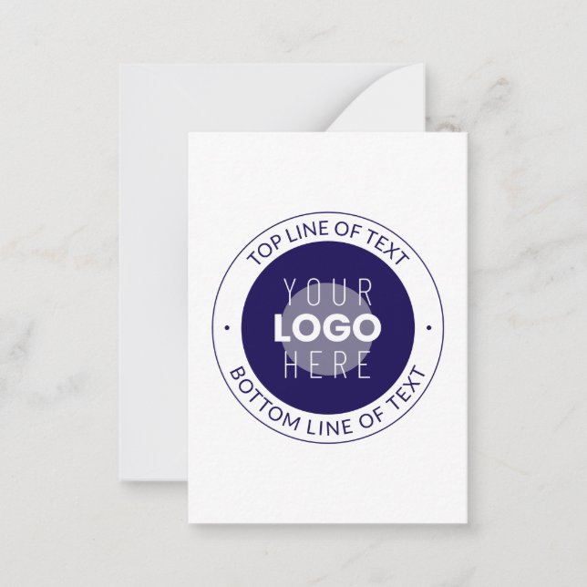 Carte De Correspondance Texte et logo personnalisables | Bleu foncé violet (Devant)