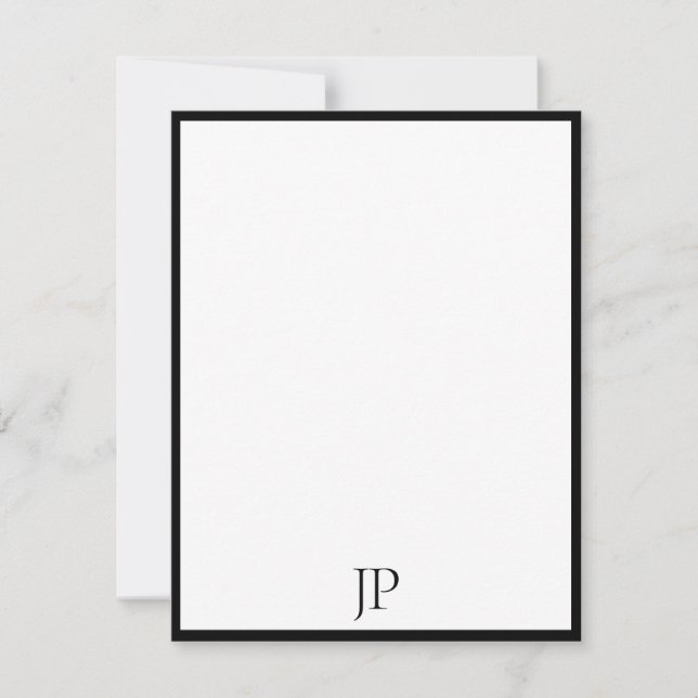 Carte De Correspondance Texte manuscrit Élégant Monogramme Classic (Devant)