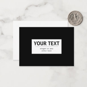 Carte De Correspondance Texte modifiable moderne en gras Noir & Blanc