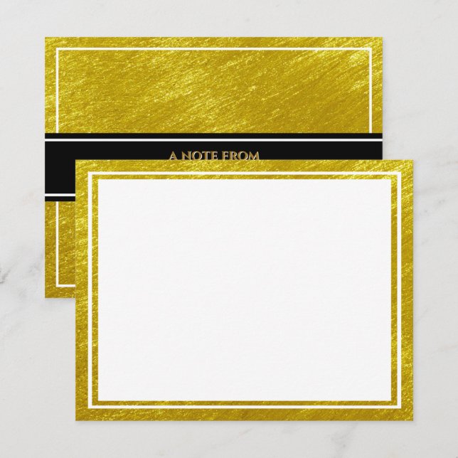 Carte De Correspondance Texture de feuille d'or élégante, papeterie profes (Devant / Derrière)