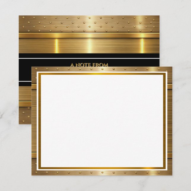 Carte De Correspondance Texture de feuille d'or métallique moderne (Devant / Derrière)