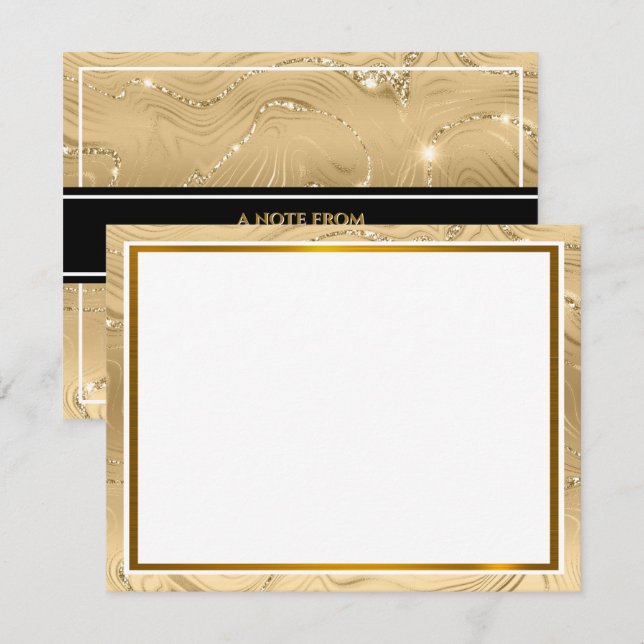 Carte De Correspondance Texture de feuille d'or métallique moderne (Devant / Derrière)
