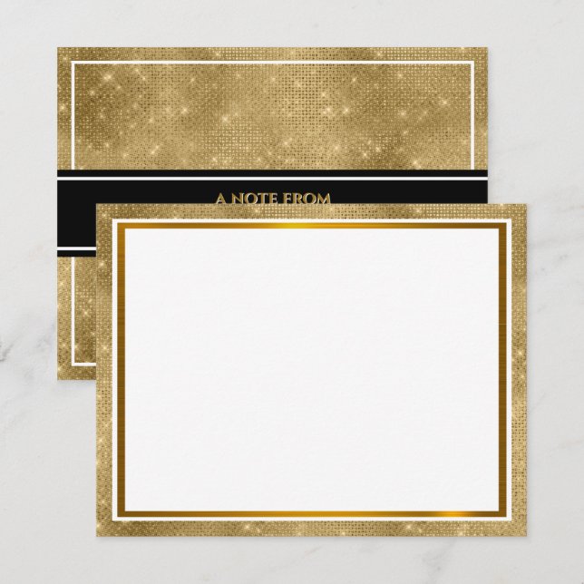 Carte De Correspondance Texture de feuille d'or métallique moderne (Devant / Derrière)