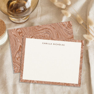 Carte De Correspondance Texture moderne en marbre de cuivre liquide