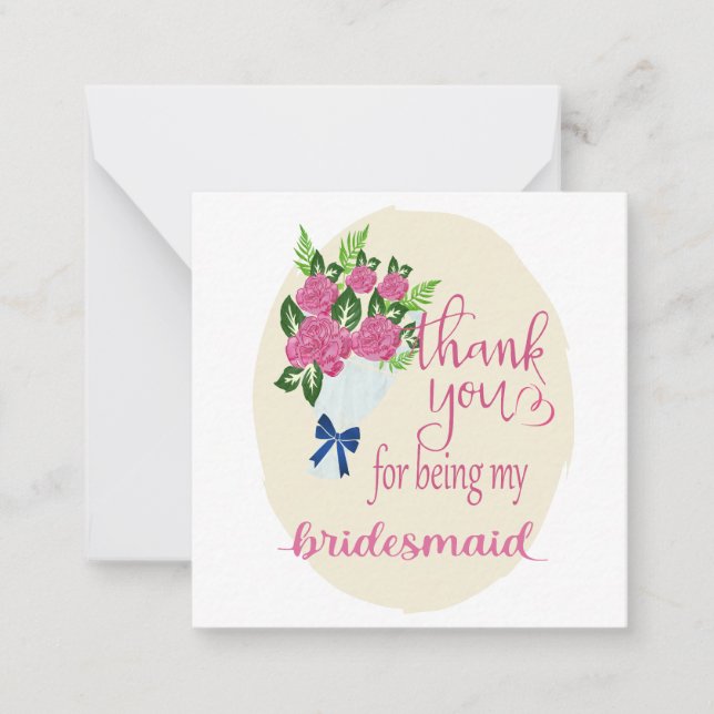 Carte De Correspondance Thank you Bridesmaid (Devant)