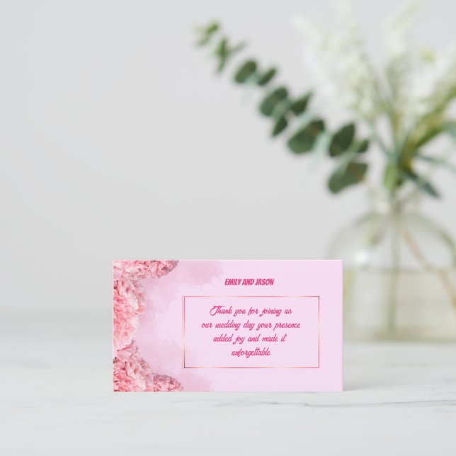 Carte De Correspondance Thank you Card for Wedding Guests (Debout devant)