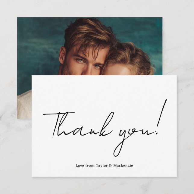 Carte De Correspondance Thank You Photo Personalized (Devant / Derrière)