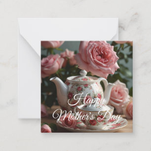 Carte De Correspondance Thé à la rose de chou rose