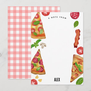 Carte De Correspondance Thème de fête de pizza aquarelle Anniversaire Enfa
