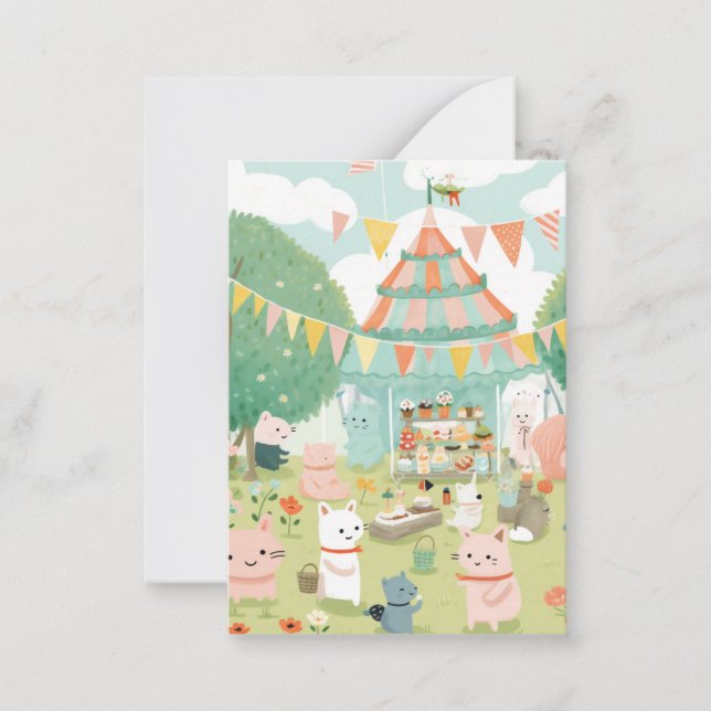 Carte De Correspondance Thème de fête mignon. Anniversaire (Devant)