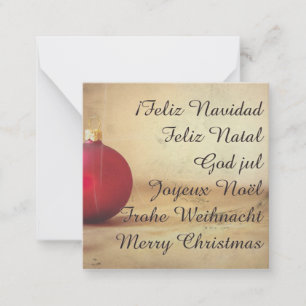 Carte De Correspondance Thème de Noël avec balle de Noël