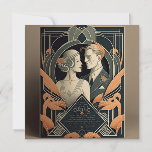 Carte De Correspondance Thème mariage Art déco