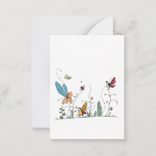 Carte De Correspondance thème papillons et fées