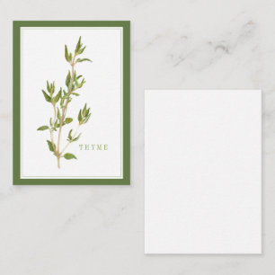 Carte De Correspondance THYME 3.5x2.5 Foncé / Vert