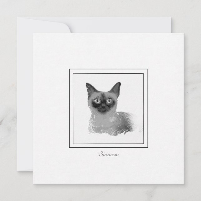 Carte De Correspondance Tirage de charbon de chats de Siamese (Devant)