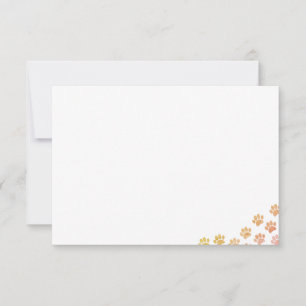 Carte De Correspondance Tirage de pattes de chiot peint à l'aquarelle couv
